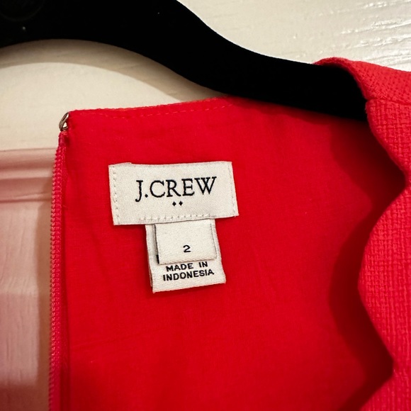 Pink scalloped J. Crew Midi Dress - Picture 2 of 4